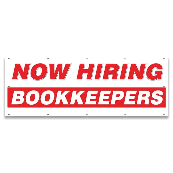 Now Hiring Bookkeepers Banner Apply Inside Accepting Application Single Sided
